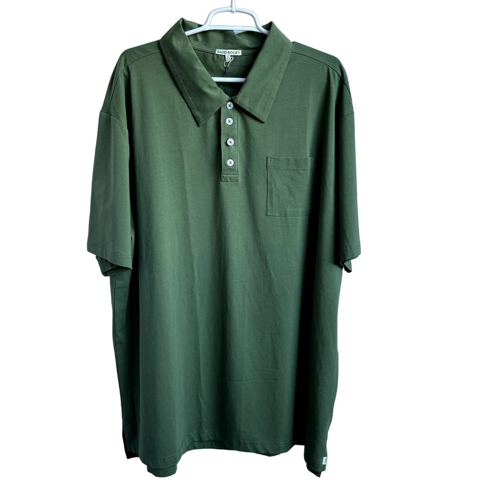 Badd Bogey Men's XL Vineyard Green Polo Shirt‎ Pima Cotton Blend Golf Casual